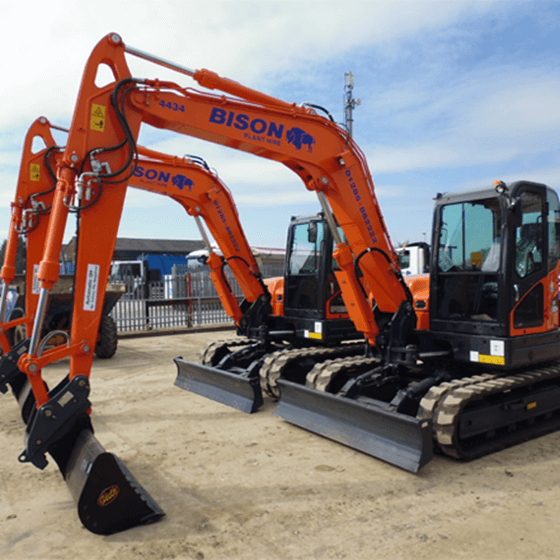 Doosan DX85R-3 midi excavators Bison Plant Hire Swindon Plant Hire