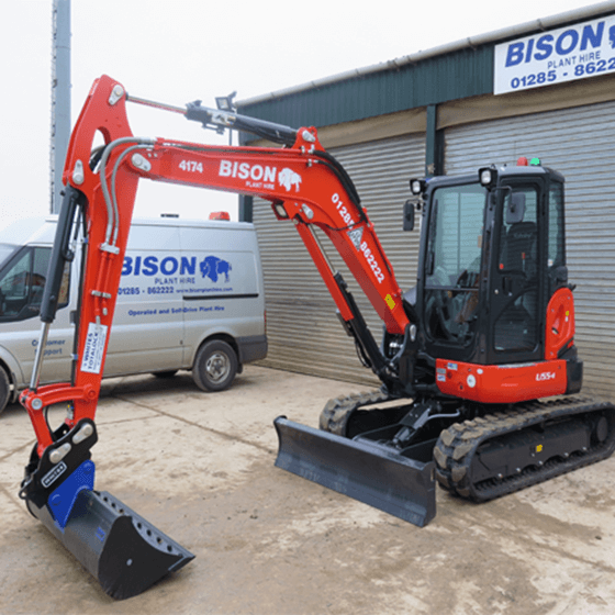 Kubota U55-4 midi excavators Bison Plant Hire Swindon Plant Hire